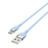 Кабель для зарядки USB(A)-iP BY Live, 1м, 2.4A, силиконовая оплетка, голубой