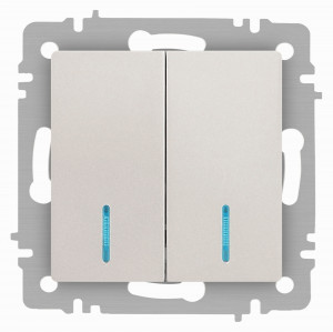 ЭРА Intro Accent мех. выкл. СУ 2 кл. (инд.) 10А 250В, перламутр 6-105-06