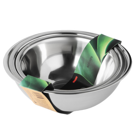 SATOSHI Набор мисок глубоких 3пр, 20-22-24см, 1200-1600-2200мл, нерж.сталь