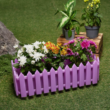 INBLOOM Кашпо Заборчик 32х15,5х11см, PP, 4 цвета