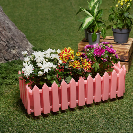 INBLOOM Кашпо Заборчик 32х15,5х11см, PP, 4 цвета
