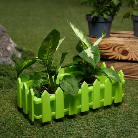 INBLOOM Кашпо Заборчик 32х15,5х11см, PP, 4 цвета