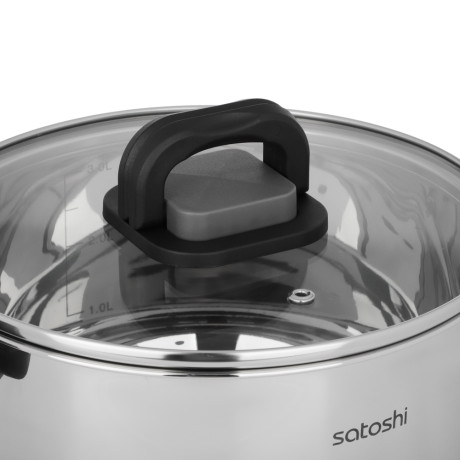 Кастрюля тм SATOSHI Манн 20х11,5см. 3,5л. со стекл. крышкой, индукция