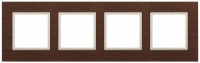 ЭРА 14 Elegance рамка СУ 4 мест.дерево, дуб+сл.кость 14-5304-09 6203