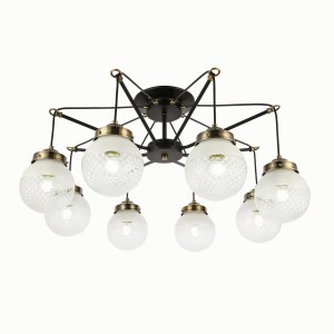 EVOLUCE св-к подвесной 8x60W E27 380x760 Черный, Бронза/Прозр., Белый IP20 SLE110302-08