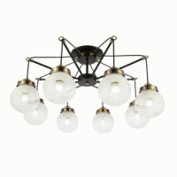 EVOLUCE св-к подвесной 8x60W E27 380x760 Черный, Бронза/Прозр., Белый IP20 SLE110302-08