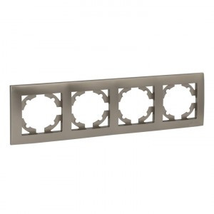 EKF Валенсия Рамка 4 мест. кашемир Al/Cu (корпус PC) EWM-G-304-40