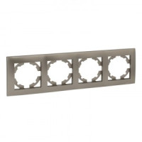 EKF Валенсия Рамка 4 мест. кашемир Al/Cu (корпус PC) EWM-G-304-40