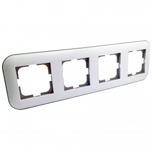 OVIVO Рамка СУ 4 мест. LOFT, белый/серый, 404-010003-228