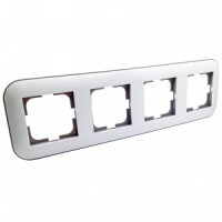 OVIVO Рамка СУ 4 мест. LOFT, белый/серый, 404-010003-228