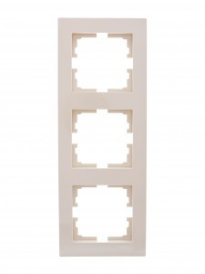 Lezard VESNA рамка СУ 3 мест. (вертик) крем 742-0300-153