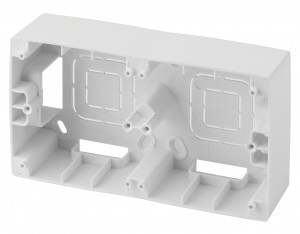ЭРА 12 коробка-переходник ОУ для накл. монтажа 2 пост. роз. СУ белый 12-6102-01 5325