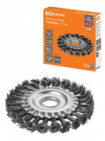 TDM Рубин щетка для УШМ плоская, 125мм, посадка d=22,2мм, плет.пучки стал.пров. d=0,5мм SQ1096-0212