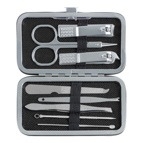 ЮНИLOOK Набор маникюрный 8 предметов, металл, 10,7х6см, 3 цвета