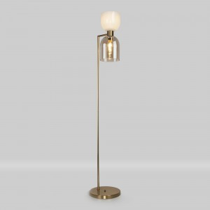 EUROSVET Торшер E27 2x60W 280x1608 металл латунь/белый/тонированный Tandem 01085/2 a052293