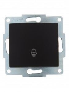 Lezard KARINA мех. кнопка звонка СУ 1 кл. 10А чёрн. бархат (корп. ABS) 707-4288-103