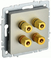 IEK BRITE мех. роз. СУ аудио х4 РА10-БрШ, шампань BR-S40-K37