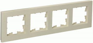 IEK BRITE Рамка СУ 4 мест. РУ-4-Бр пластик бежевый рифленый BR-M42-51-K10