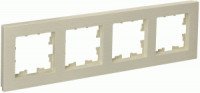 IEK BRITE Рамка СУ 4 мест. РУ-4-Бр пластик бежевый рифленый BR-M42-51-K10