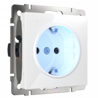 Werkel мех. роз. СУ 1 мест. 16A с подсветкой, земля (белая) W1171401 a051125