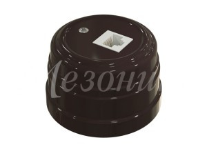 МЕЗОНИНЪ РЕТРО УСАДЬБА роз. комп. RJ45 ОУ 1 мест. КОРИЧНЕВЫЙ АВS-пластик IP20 GE30341-04