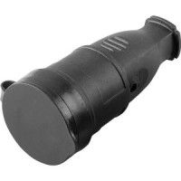 STEKKER ОДРИ штепсель (разъем) с загл. каучук 2P+PE 1x16А 220-240V IP44 черн. RST16-21-44 32751