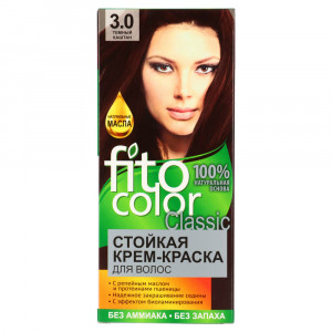 Краска для волос FITO COLOR Classic, 115 мл, тон 3.0 темный каштан