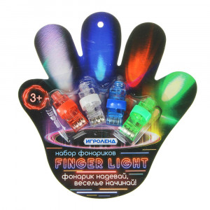 ИГРОЛЕНД Набор фонариков Finger light, пластик, 3LR44, 4 цвета