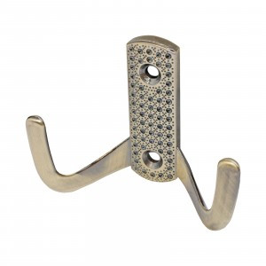 Крючок-вешалка мебельн 2-рожк StahlBuro 011B АВ бронза В68*Ш51*Г25 ЕВРОПАКЕТ(300,50)