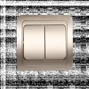 Smartbuy Марс выкл. СУ 2-клавишный 10А шампань  (SBE-02c-10-SW2-0-c)