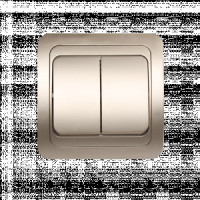 Smartbuy Марс выкл. СУ 2-клавишный 10А шампань  (SBE-02c-10-SW2-0-c)