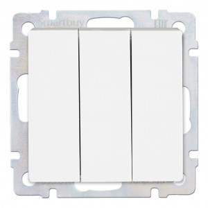 Smartbuy мех. выкл. СУ 3 кл. 10А белый "Нептун" (SBE-05w-10-SW3-0)