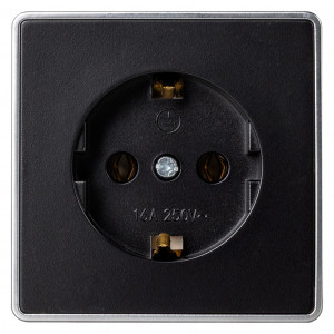 Smartbuy Сириус роз. ОУ 1 мест. 16А (земля) черная SBE-07b-16-S1-Z