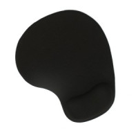 Коврик для мыши Gembird с подушкой под запястье 225х195х5мм, черный, ткань+резина, блистер 21303