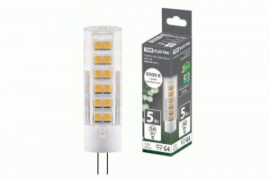 TDM G4 12V 5W(475lm) 6500К 6K, 16x57мм пластик SQ0340-0215