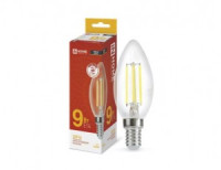 ASD/InHome лампа св/д Deco Свеча C37 E14 9W 3000К 2K 100x35 филамент (нитевидная) прозр. 6183