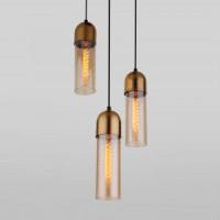 EUROSVET св-к подвесной E27 3x40W 250x1200 металл бронза/янтарный Airon 50180/3 a052425