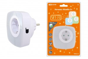 TDM Ночник "Комбо 2", 12LED, 55 лм/Вт, дат. освещ., 220 В SQ0357-0028