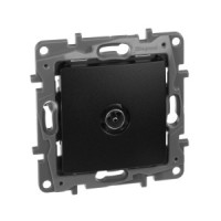 IEK ETIKA Plus мех. роз. TV СУ 1 мест. антрацит (звезда, RG6, 2dB) 672651