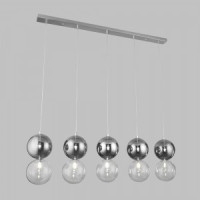 Eurosvet св-к подвесной G4 5x3W 1000х0х1500 металл прозр/хром/дымчатый Selisa 50091/5 a057448