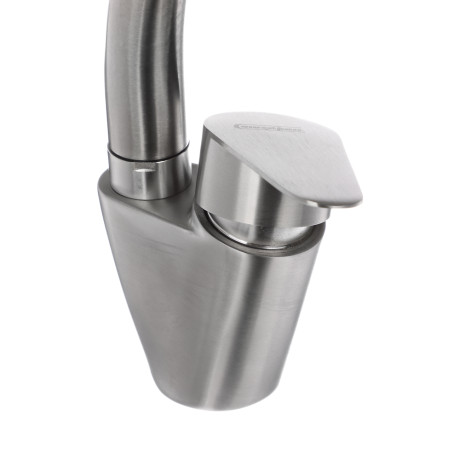 СоюзКран Смеситель для кухни, поворотный излив, керам. картридж 35мм, нерж.сталь, SS01-С233