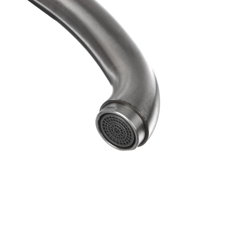 СоюзКран Смеситель для кухни, поворотный излив, керам. картридж 35мм, нерж.сталь, SS01-С233