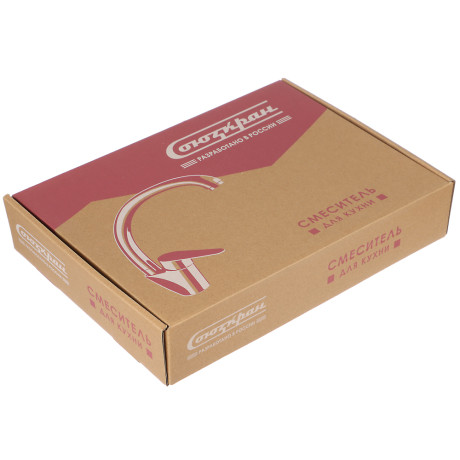 СоюзКран Смеситель для кухни, поворотный излив, керам. картридж 35мм, нерж.сталь, SS01-С233