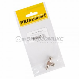Переходник  соединитель x3 гн F  (F-тройник) PROCONNECT (ПАКЕТ БОБ) 1 шт, 05-4204-4-7
