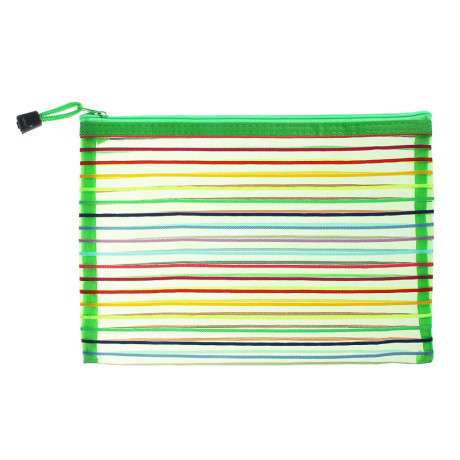 Конверт универсальный тм ЮL "Мультиколор", А5, на молнии 25х18см, полиэстер сетка, 6 цветов