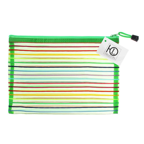 Конверт универсальный тм ЮL "Мультиколор", А5, на молнии 25х18см, полиэстер сетка, 6 цветов