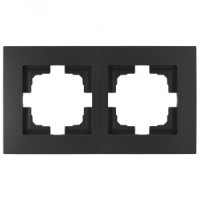Bylectrica НОВЫЙ СТИЛЬ рамка 2 мест. СУ черный графит, (ЮЛИГ.735212.552 черный графит)