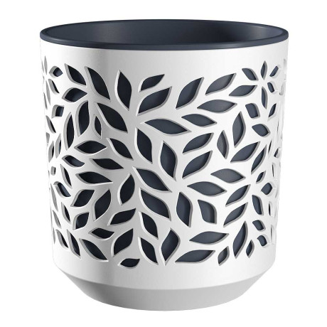 Кашпо Leaves 1,25л Белый/Антрацит