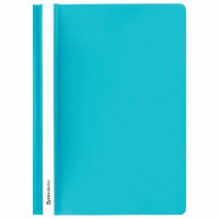 Скоросшиватель пластиковый BRAUBERG, А4, 130/180 мкм, бирюзовый, 228675