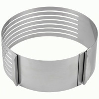 Форма д/выпечки нерж.сталь круг разъемная d=16-22см, h=8см с прорезями TORTA 108345 Mallony